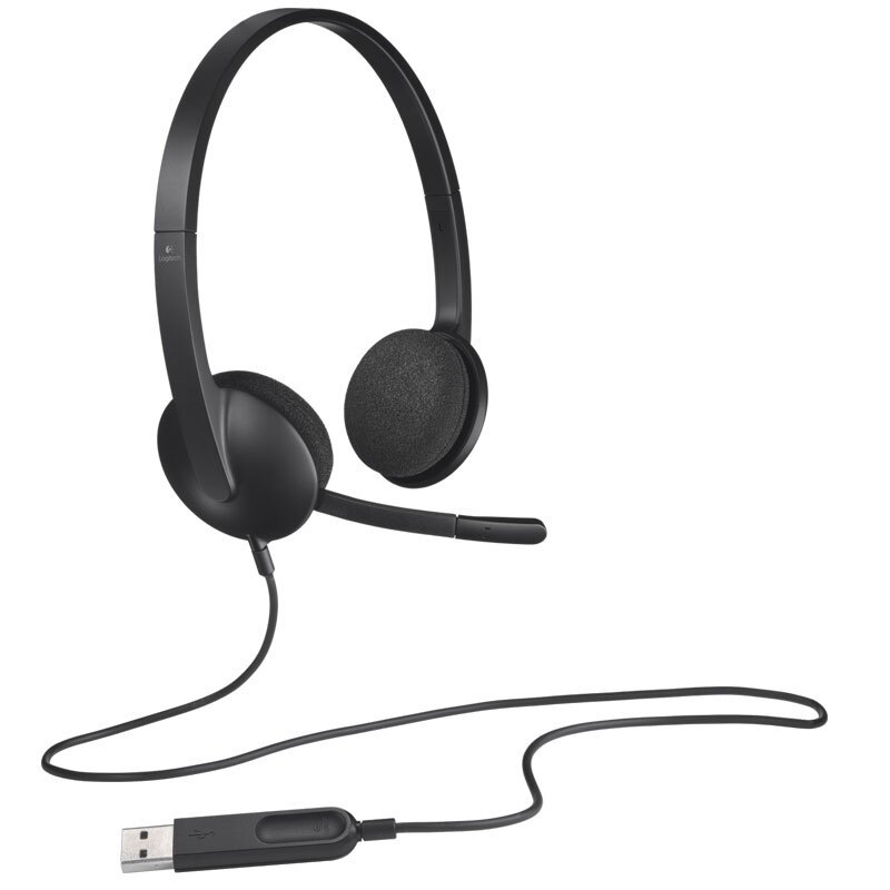 罗技(Logitech)H340游戏麦克风 电脑耳麦 头戴式有线笔记本USB耳麦 USB接口耳麦 即插即用 立体声效