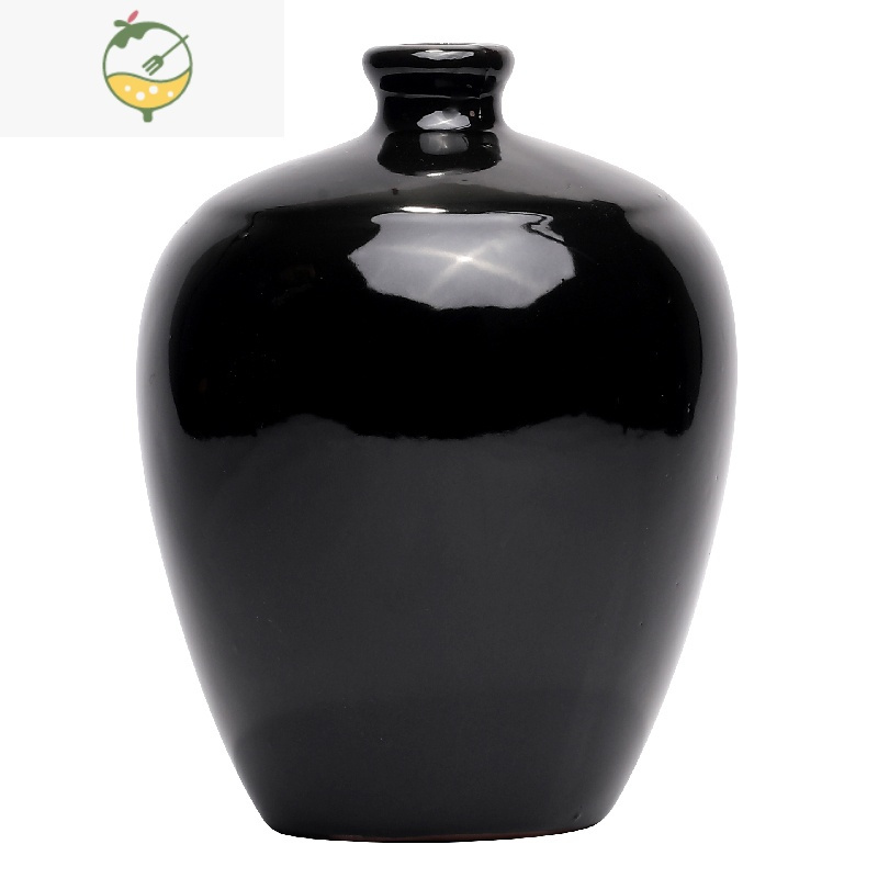 yicheng土陶黑釉酒字陶瓷酒坛酒瓶1斤2斤3斤5斤10斤装家用酒具密封瓶5