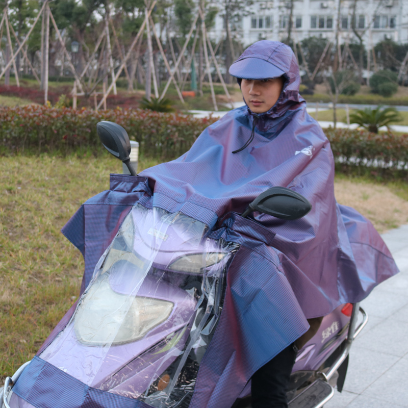 暴龙雨衣电动车雨披电瓶车摩托车成人单人男女加大加厚反光大帽檐
