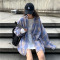 艳如飞春秋韩版设计感小众复古格子衬衫宽松大码长袖外套洋气上衣学生女衬衫