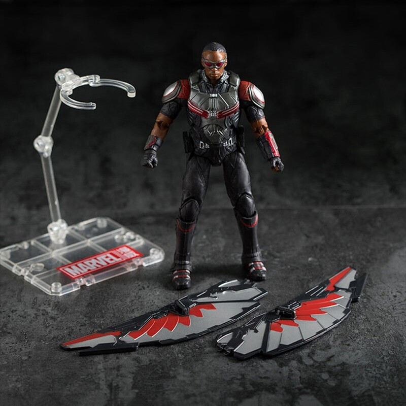 中动玩具1901087寸猎鹰漫威手办复仇者联盟关节可动手办玩具支架款