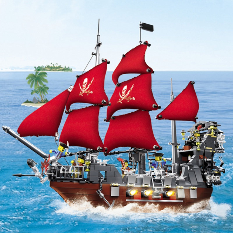 兼容乐高积木加勒比海盗船海盗系列黑珍珠号男孩子拼装小玩具黑珍珠7