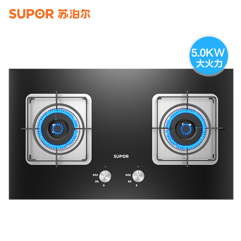 苏泊尔suporjztb30燃气灶煤气灶双灶台式嵌入式灶具大火力全进风钢化