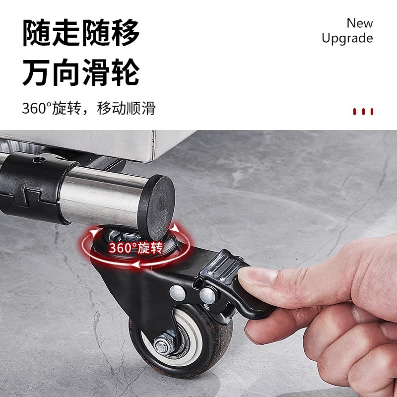 冀华美拖把架不锈钢可移动落地挂扫把置物架阳台放清洁工具收纳沥水架子 不锈钢拖把架5拖6钩65长高清大图