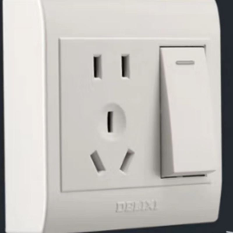 德力西delixi明开关插座面板一开五孔插座单个装