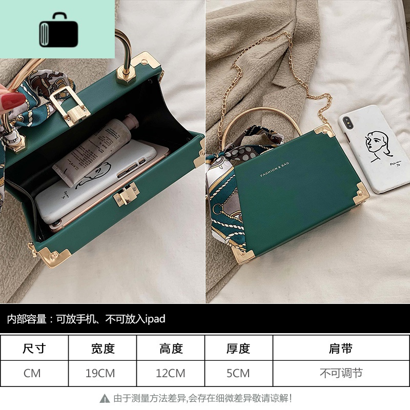 高级感包包时尚丝巾手提包女2020新款韩版百搭ins链条单肩斜挎包NEW LAKE