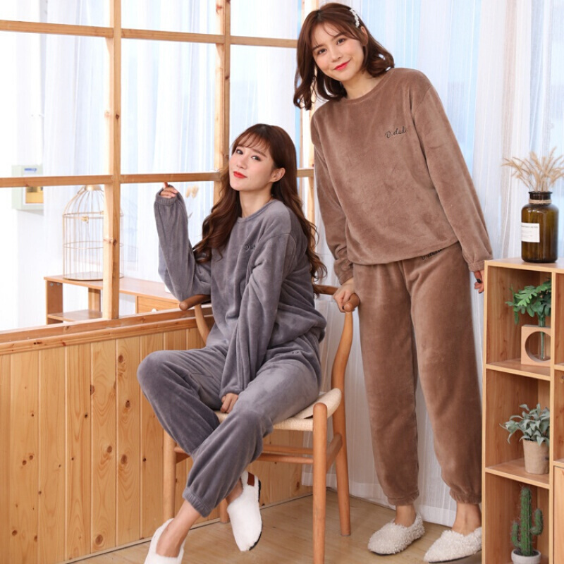 波迷娜(BOMINA)仙女暖暖套装珊瑚绒两件套夏季宽松松紧腰懒人保暖睡衣外穿 红色 均码(建议80-140斤)