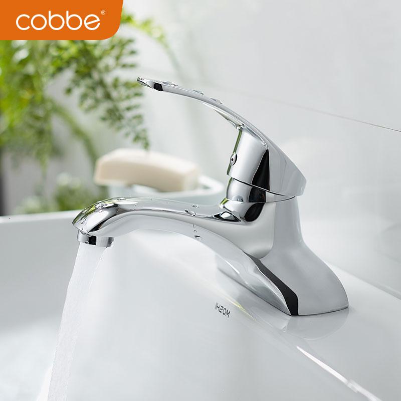 卡贝(cobbe)卫浴全铜洗脸盆双孔冷热水龙头洗手盆面盆卫生间家用台盆