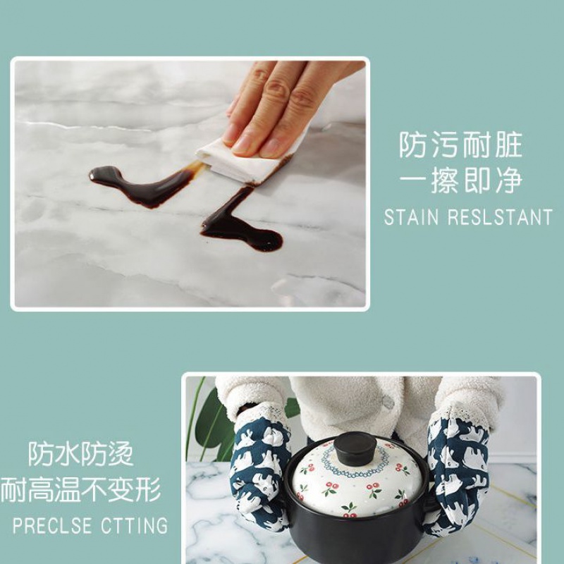 桌布防水防油防烫免洗北欧ins风大理石纹餐桌垫书桌长方形茶几垫高清大图