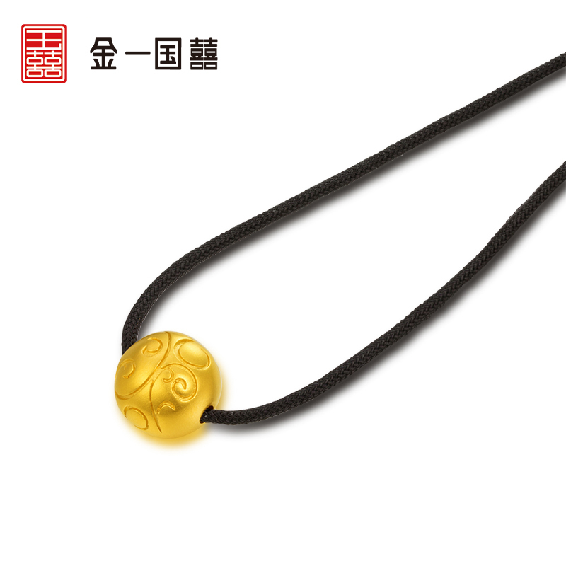 金一国囍足金古法金男女通用款福运绵长黄金吊坠传承首饰吊坠(计价)ABB45263
