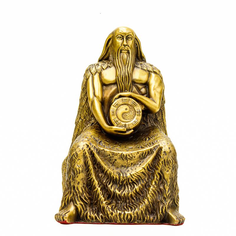 家柏饰(CORATED)铜人伏羲坐像摆件八卦祖师道教神像人文始祖铜像高清大图