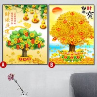 5D钻石绣十字绣2018新款满钻客厅点贴钻摇钱树财树钻石画2017新