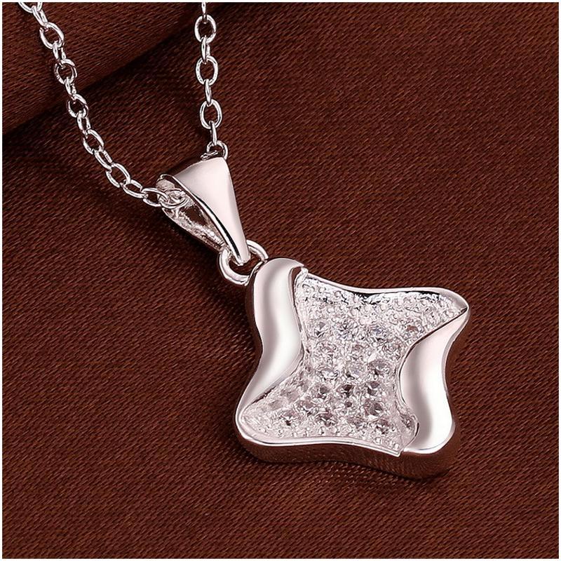 N625 Women Silver Necklace 镀925纯银女项链日韩版锁骨链潮人送女朋友七夕情人节礼物