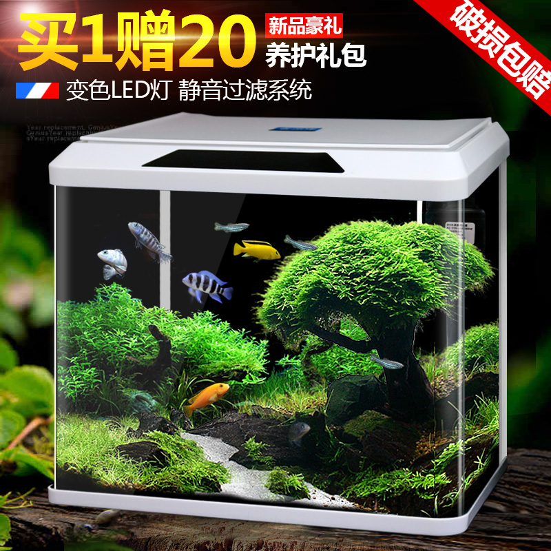 免换水懒人生态鱼缸水族箱客厅热带鱼金鱼缸高清玻璃迷你小型高清大图
