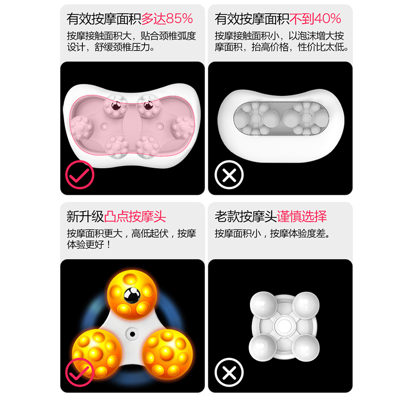 璐瑶(LUYAO)按摩枕 LY-9706三十六头红色双键典雅版 磁疗法 红外线疗法 揉捏按摩家车两用 定时功能 背部颈部