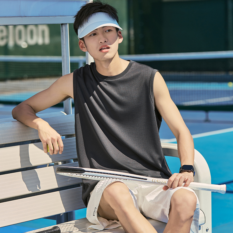 [2.5折价49元]唐狮夏季新款男背心圆领无袖百搭简约打底衫内搭男上衣汗衫