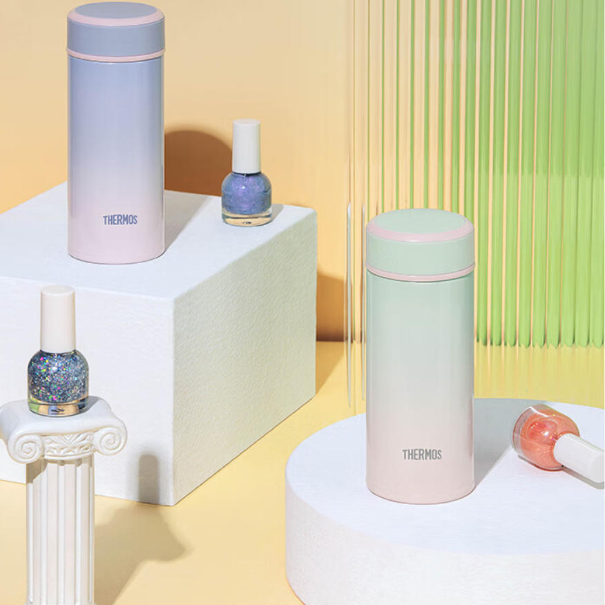 膳魔师(THERMOS)美甲杯250ml不锈钢保温杯小巧口袋杯百搭杯TCOG-250 MNG清晨蓝...高清大图