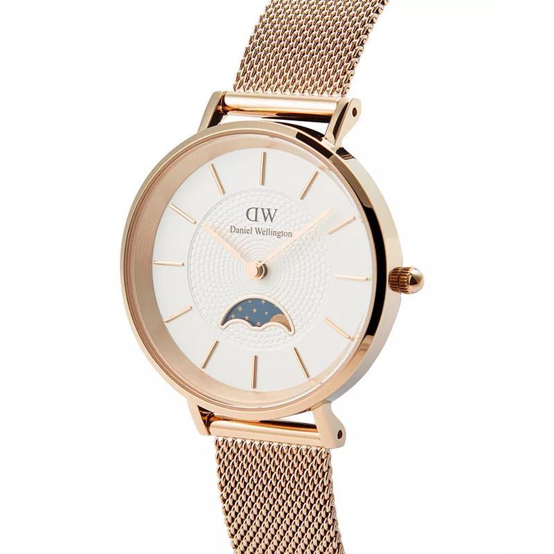 丹尼尔惠灵顿(Daniel Wellington)女款玫瑰金机械表32mm独特月相设计时尚防水腕表礼盒装