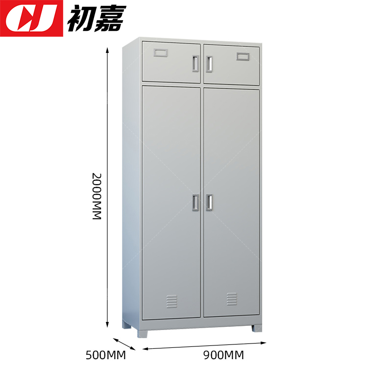初嘉(CJ)ZSYJ-10 双人内务柜铁皮更衣柜储物柜宿舍衣帽物品柜士兵柜高清大图