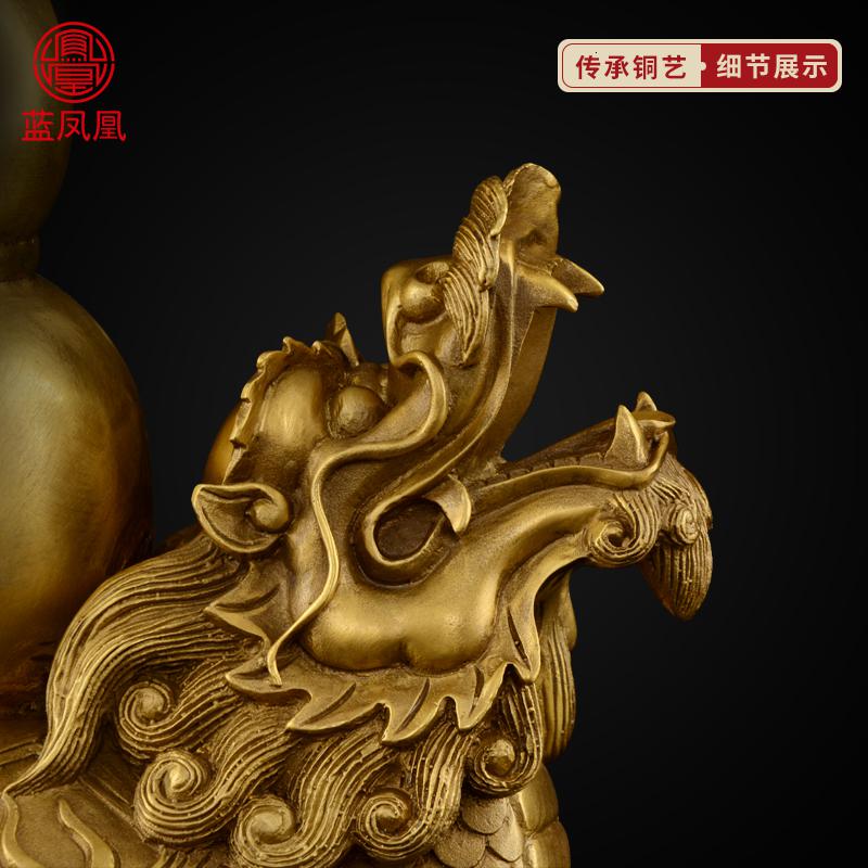 家柏饰(CORATED)铜摆件龟背葫芦铜制玄灵护岁福禄归来 5号龙龟背葫芦+赠底座高清大图