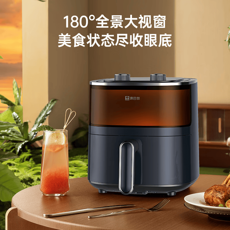 康巴赫 大容量可视旋钮式多功能 乐享空气炸锅4L高清大图
