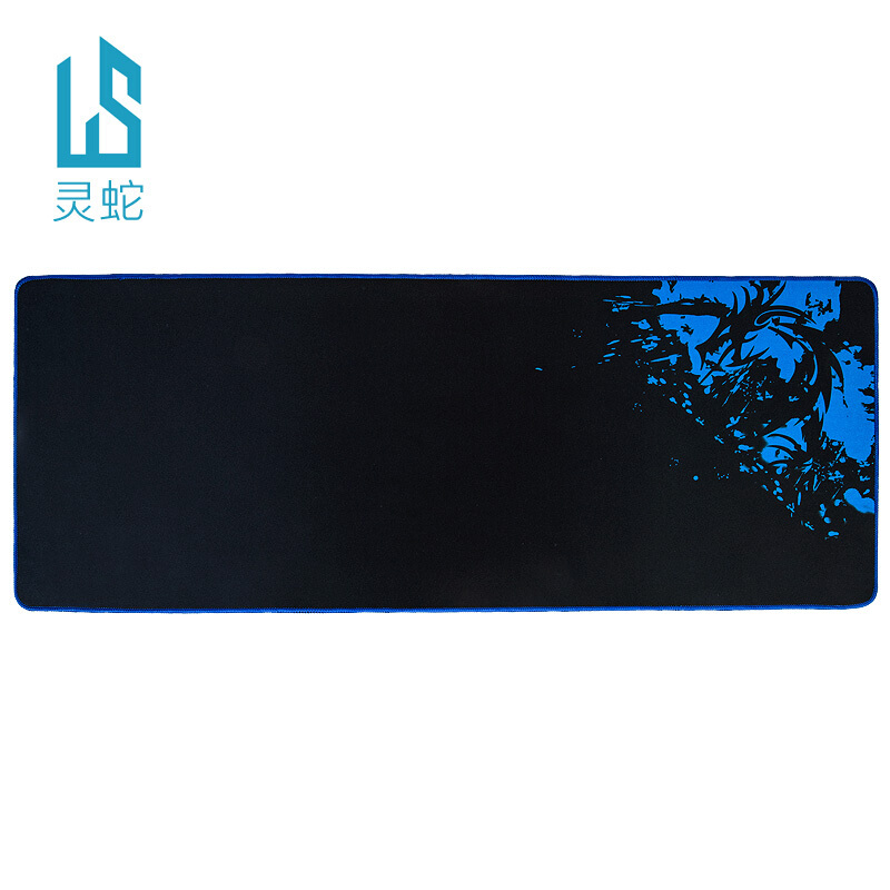 灵蛇(LINGSHE)超大鼠标垫 超大游戏鼠标垫 超大加厚游戏鼠标垫 办公桌鼠标垫P81黑蓝