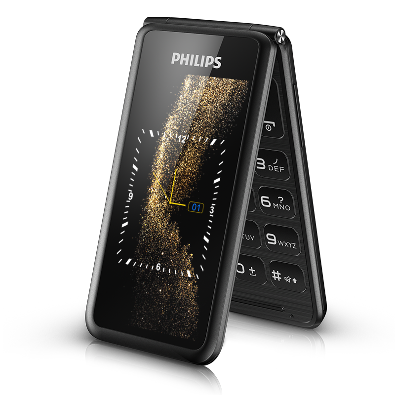 philips/飞利浦E256陨石黑 4G全网通翻盖老人手机 超长待机 大屏大字大声音高清大图