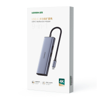 绿联（UGREEN）Type-C三屏异显扩展坞USB-C转双HDMI雷电4拓展坞4K60Hz多屏分屏器