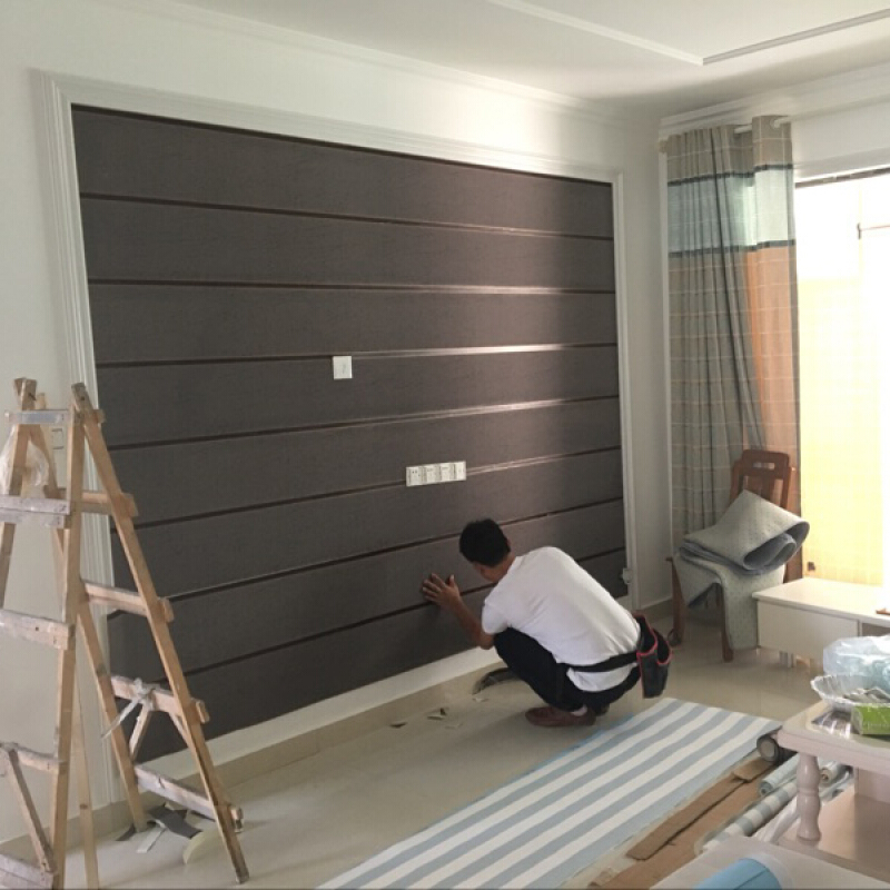 简约现代大理石无纺布壁纸卧室客厅电视背景墙纸横竖宽条纹壁纸银灰色78107仅墙纸壹德壹