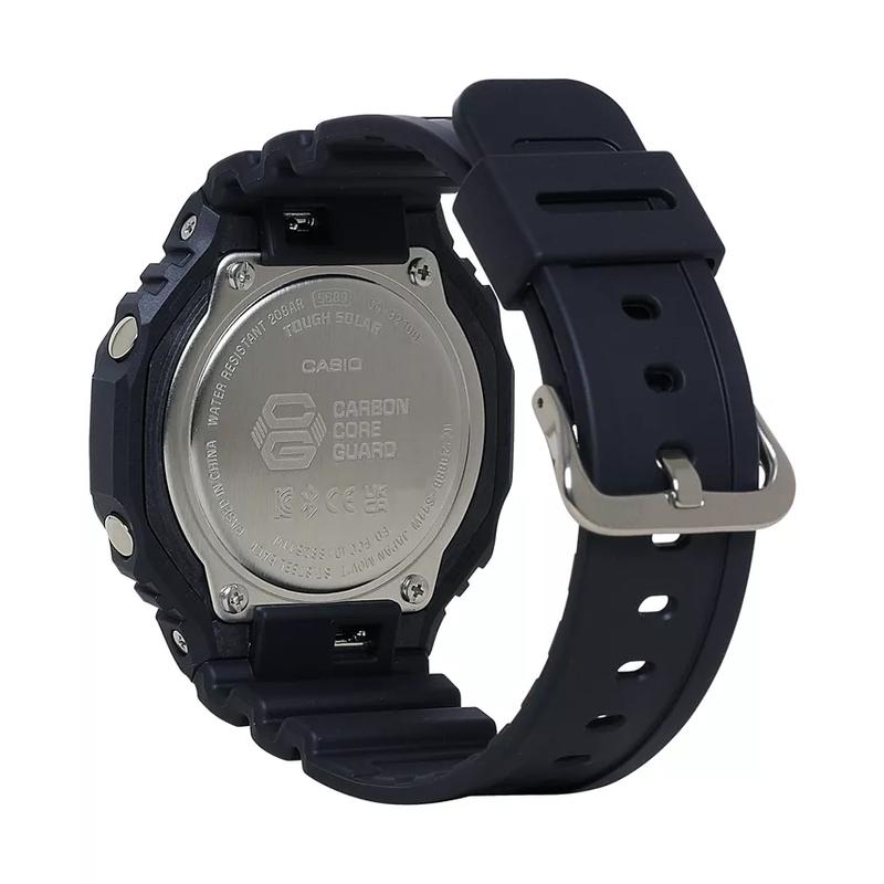 卡西欧(CASIO)男款石英手表46mm黑树脂表带智能蓝牙太阳能防水耐用运动腕表高清大图