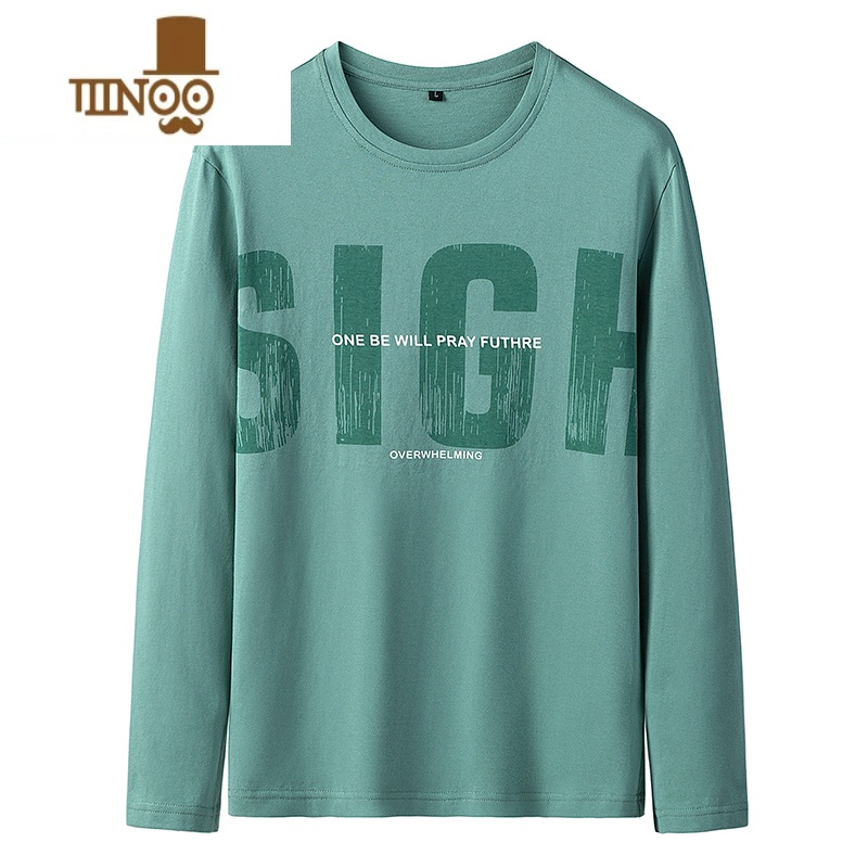 YANXU长袖t恤男士秋季内搭打底衫男装2023新款上衣服款卫衣恤高清大图