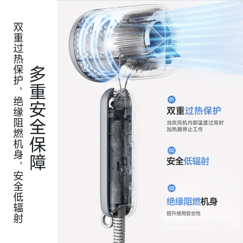 吹风机家用男士便携速干降噪负离子护发送男生生日礼物吹风筒默灰色EH-NE4G高清大图