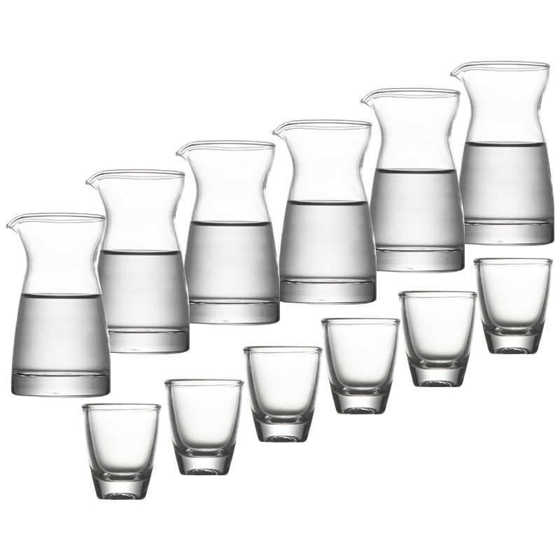 青苹果玻璃白酒杯分酒器酒具套装12件套分酒器*6白酒杯*6礼盒装