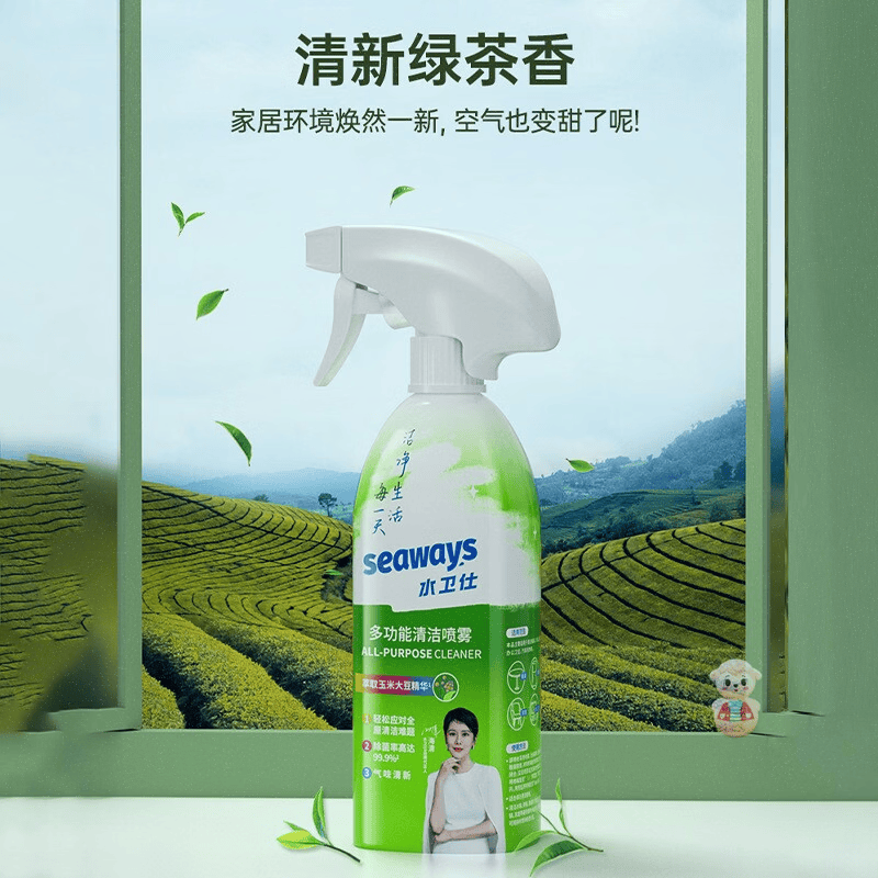 水卫仕家居除菌清洁2件套装WS112 香氛洗衣液(樱花)1瓶 多功能清洁喷雾-带喷头1瓶高清大图