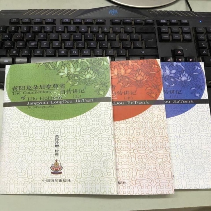 佛教经书蒋阳龙朵加参尊者阿秋喇嘛自传讲记佛学上下中三本高清大图