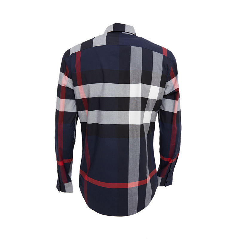 [20春夏新品]BURBERRY/博柏利 男士格纹府绸衬衫 男士长袖衬衫 高端男士衬衫