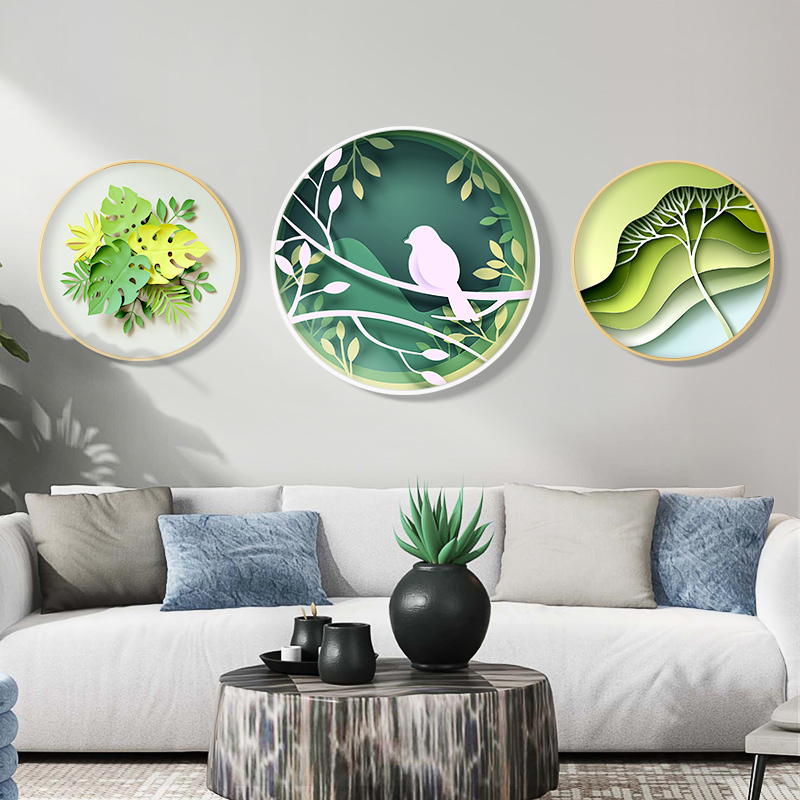 北欧风格餐厅墙面装饰画3d宜家壁画楼梯间现代田园客厅地中海挂画