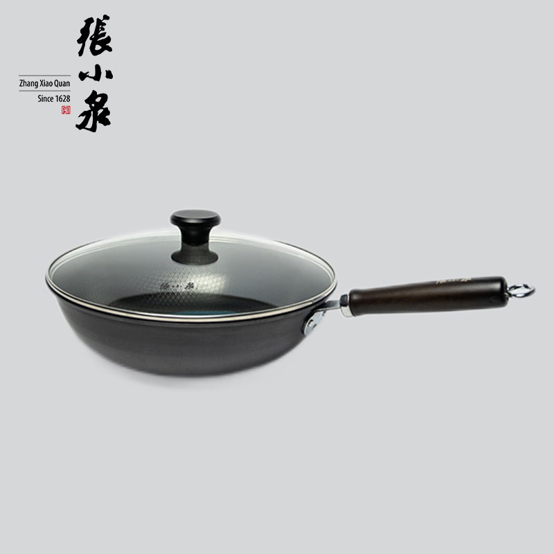 张小泉 锅具炒锅 健康无涂层 不挑炉灶 万家灯火精铁炒锅32CM C30740100高清大图