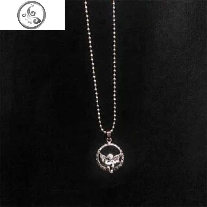 ins风天使项链许愿锁骨毛衣链蹦迪土酷个性街头闺蜜组合潮 JiMi 圆圈天使项链（圆珠链70cm）