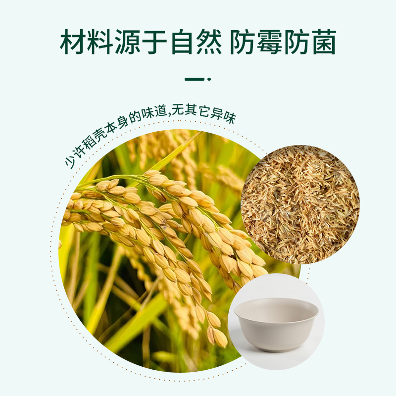 [补贴10%]稻壳一次性餐具碗筷套装勺杯子饭碗碟食品级家用野餐四件套饭店高清大图