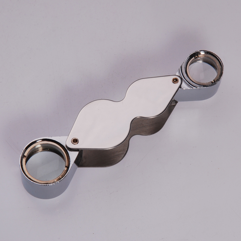 育空UKON折叠便携金属双胞胎双倍光学放大镜(凸透镜)高倍高清阅读放大 10倍 20倍ZDSB1020X放大镜(凸透镜)