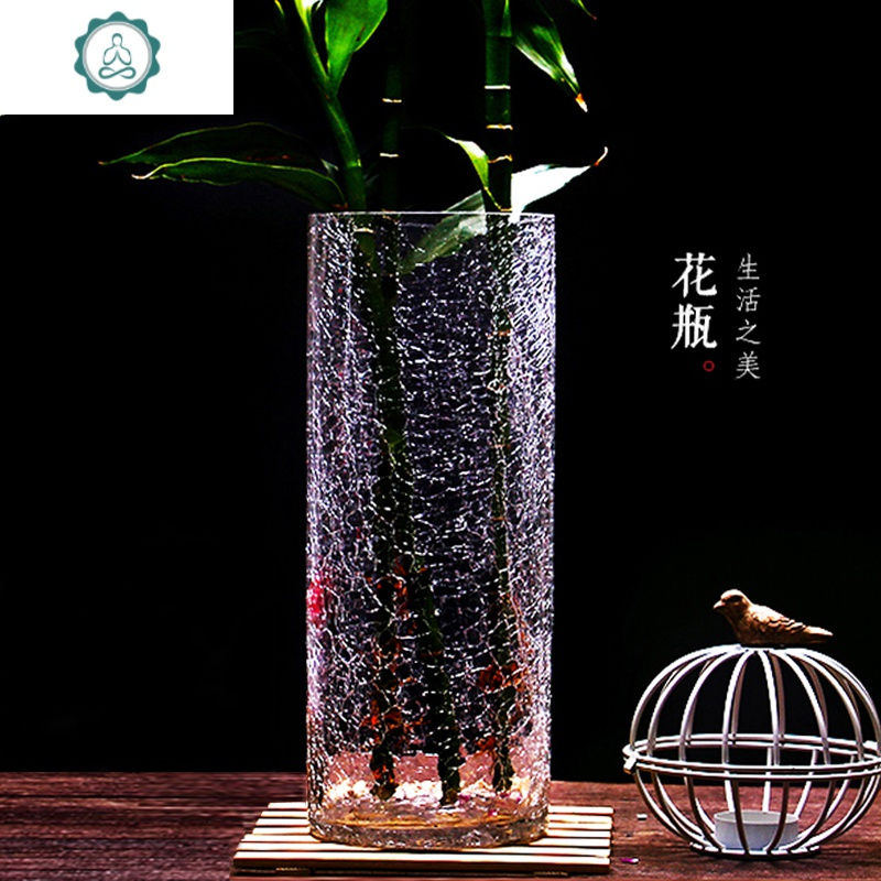 封后 Fenghou 花瓶 花艺养竹子花瓶玻璃透明富贵竹竹银柳大号40cm高碎冰裂纹冰裂家用封后老师傅限量款口15高50cm 超大 特大 价格图片品牌报价 苏宁易购杰伦家居专营店