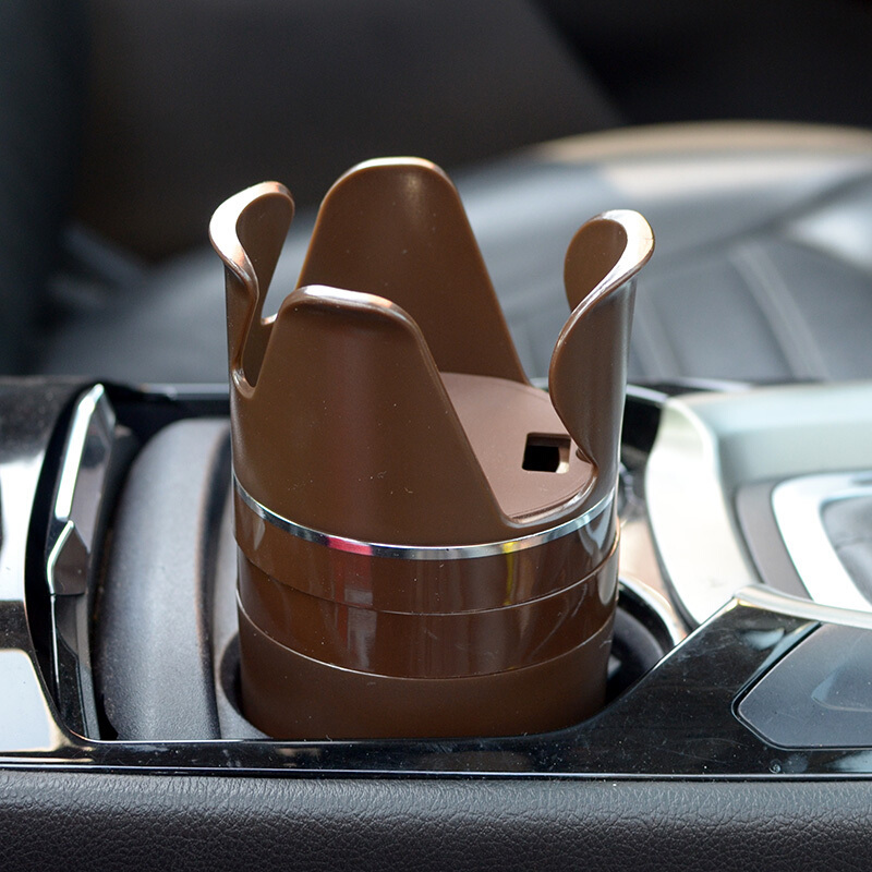 多功能汽车水杯架车载杯架车用饮料架烟灰缸手机支架旋转眼镜夹黑色