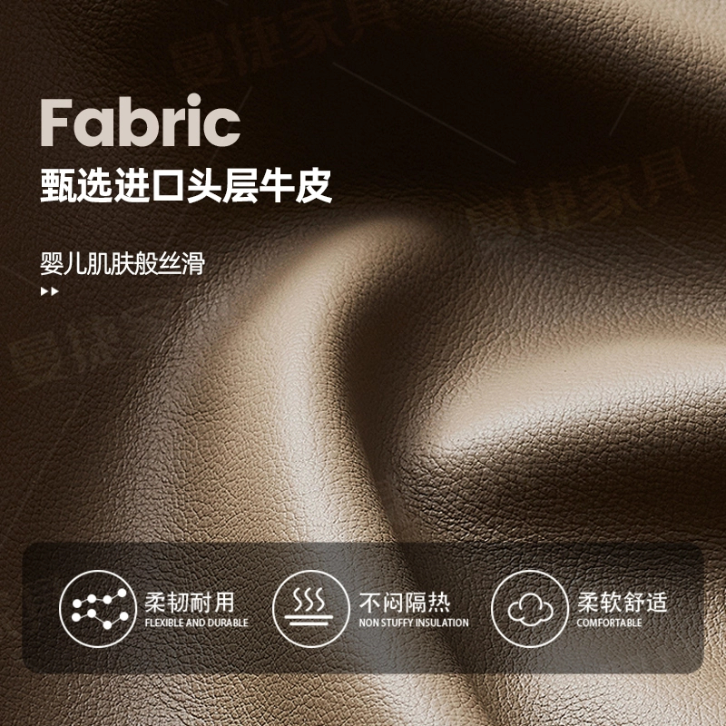 大象耳朵真皮沙发客厅沙发真皮极简轻奢直排沙发头层牛皮皮沙发高清大图