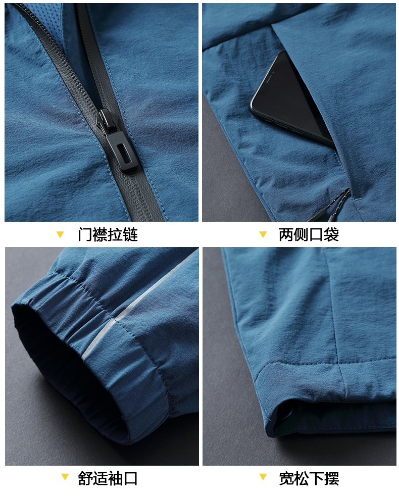 SUNTEK大码男士轻薄款户外夹克秋季加肥加大风衣胖子肥佬青中年运动外套风衣高清大图