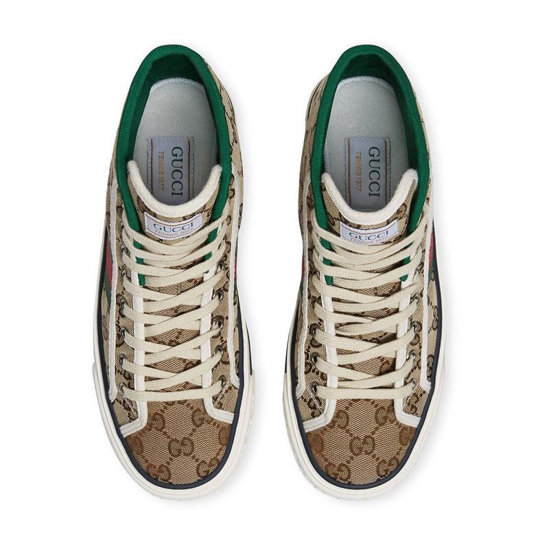 gucci古驰奢侈品女鞋休闲鞋tennis1977系列撞色双g经典高帮运动鞋板鞋