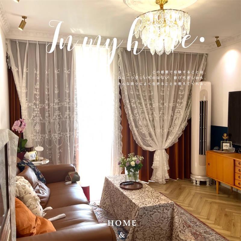 添福运 FCS-法式窗帘-浪漫法式绒布窗帘高清大图