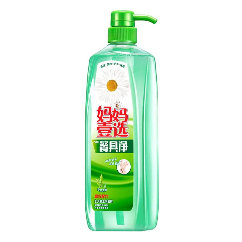 妈妈壹选 透明瓶 绿茶清香 餐具净 1kg+补充装两支1kg*2 (单位:组)