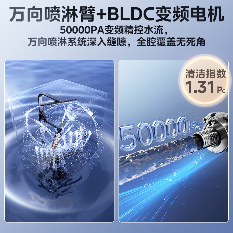 美的(Midea)万向X6S Max洗碗机嵌入式升级18套七星消杀四星消毒一键洗烘蒸汽单消毒UV杀菌105℃热风烘干白色高清大图