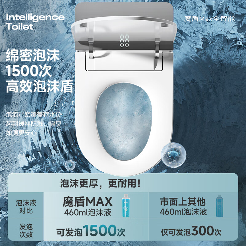 惠达(HUIDA)-S80-PRO全智能马桶全自动冲水坐便器自动开盖泡沫盾清洗烘干杀菌高清大图